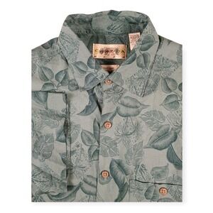 Campia Moda Men's Small Green Rayon Hawaiian Tropical Don Shirt WaterWay